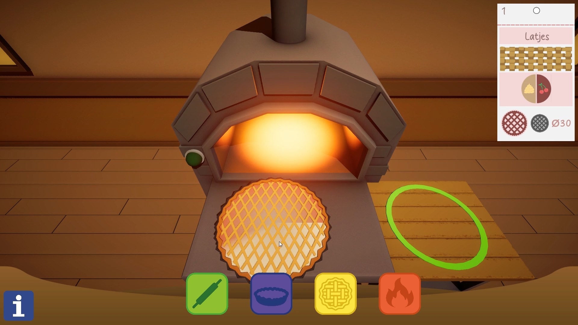 Screenshot uit De Vlaaierij, een leerzame game van G-dot Studio over het bakken van Limburgse vlaai